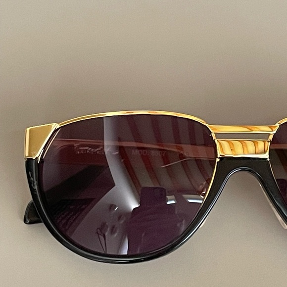 Vintage West Germany Brendel Sunglasses Black Gold Model 8507 - Picture 3 of 10